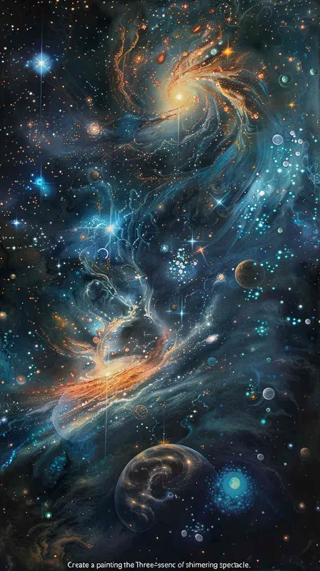 按照三体宇宙闪烁的意境画一幅画 - style4部分