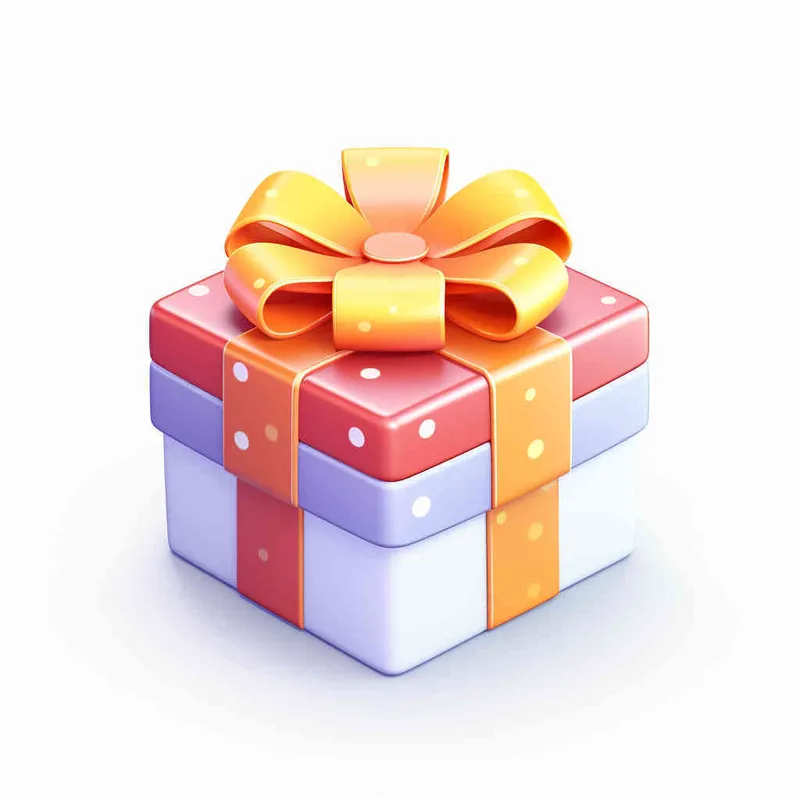 Gift Box,3D lcon,Clay,Cartoon,Nintendo,Lovely,Smooth,Luster,Red And Yellow,Gradient Color,White Background,The Highest Detail,The Best Quality,lsometric View,HD – AI绘画作品展示 | Midjourney中文版生成