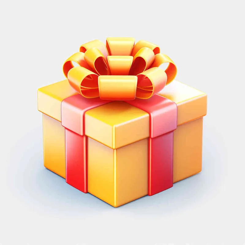 Gift Box,3D lcon,Clay,Cartoon,Nintendo,Lovely,Smooth,Luster,Red And Yellow,Gradient Color,White Background,The Highest Detail,The Best Quality,lsometric View,HD - style2部分