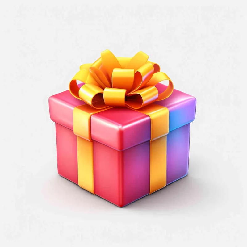 Gift Box,3D lcon,Clay,Cartoon,Nintendo,Lovely,Smooth,Luster,Red And Yellow,Gradient Color,White Background,The Highest Detail,The Best Quality,lsometric View,HD - style3部分