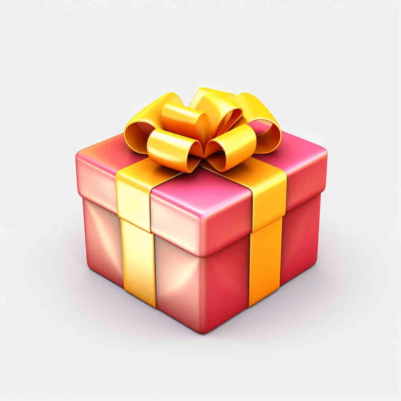 Gift Box,3D lcon,Clay,Cartoon,Nintendo,Lovely,Smooth,Luster,Red And Yellow,Gradient Color,White Background,The Highest Detail,The Best Quality,lsometric View,HD - style4部分