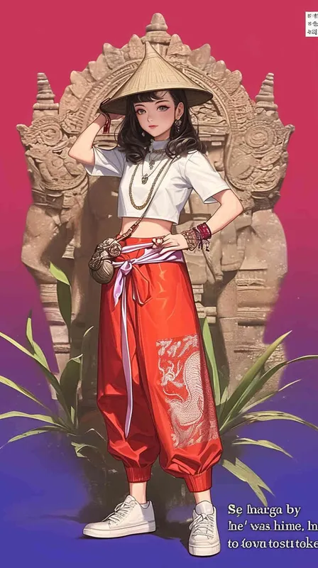 使用泰国服饰生成一个动漫人物形象，韩式插画风格 - style2部分