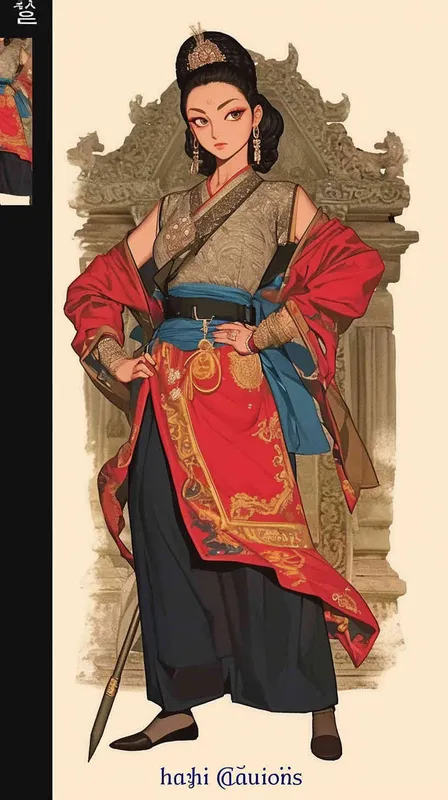 使用泰国服饰生成一个动漫人物形象，韩式插画风格 - style4部分