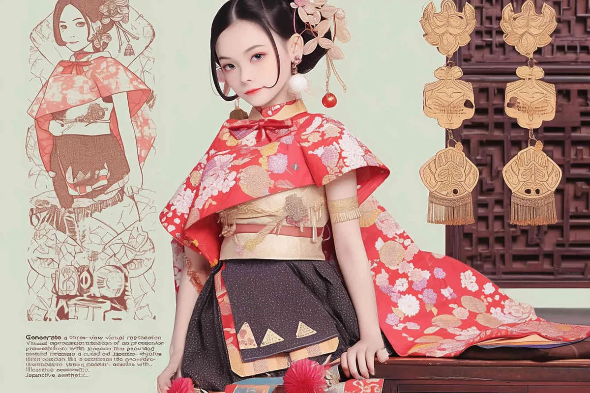 按照图片生成一个IP形象三视图，可爱的，日式插画风格 - style2部分