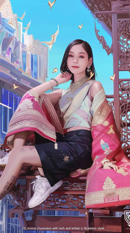 动漫人物，小清新插画风格 - style4部分