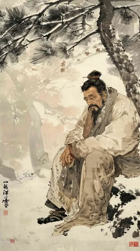 冬天,古代人,身体生病,阳气不足 - AI绘画作品展示 | Midjourney中文版生成
